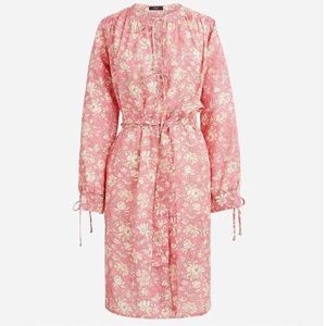 J Crew Tie-waist tunic beach dress in tossed floral pink small